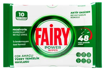 Immagine prodotto di Fairy Power Wipes 10 panni umidificati per la pulizia delle superfici