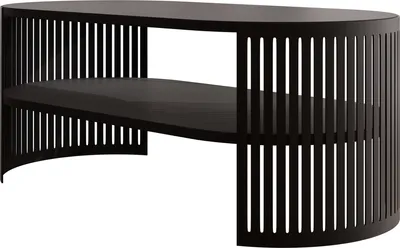 Produktbild von MIRJAN24 Couchtisch Fikoli Oval I, Wohnzimmer Kaffeetisch, Gestell aus Stahl (Farbe: Schwarz / Schwarz Molet)