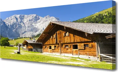 Produktbild von Tulup Leinwand-Bilder 125x50 Wandbild Canvas Kunstdruck Haus Gebirge Landschaft