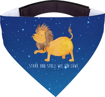 Produktbild von Mr. & Mrs. Panda Halstuch Für Hunde Sternzeichen Löwe - Sternenhimmel Blau - Geschenk, Geburtstag August, Dreieckstuch, Hundehalstuch, Hund, König Der Tiere, Bandana