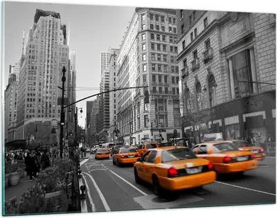 Produktbild von Bilder auf glas - Amerika New York City Straße - 120x80cm - Glasbilder - Wandbilder - Kunstdruck - zum Aufhängen bereit - Wanddekoration aus Glas - Glas Bilder - Wandbild auf Glas - GAA120x80-0445