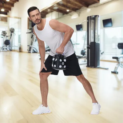 Produktbild von Zusammenklappbare und verstellbare Hanteln - tragbares Fitnessgerät für Krafttraining - 35 7 kg verstellbare Kettlebell
