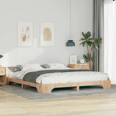 Image de Maison Exclusive - Cadre de lit marron 180 x 220 cm Bois de pin massif