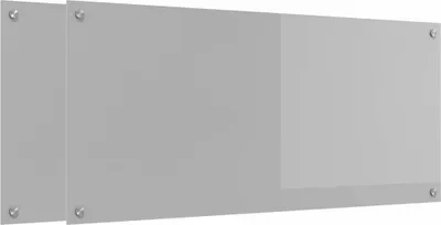 Image de vidaXL : Dosseret de cuisine, 2 pièces, gris clair, 110 x 50 cm, verre trempé