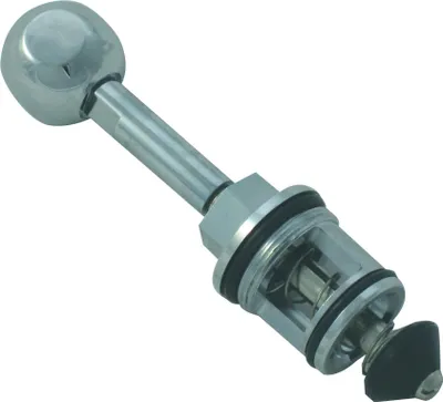 A close-up studio shot of a plumbing valve component.