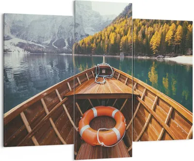 Produktbild von Bild auf Leinwand - Leinwandbild - 3 Teile - £ódŸ Berge Kajak - 130x100cm - Wand Bild - Wanddeko - Wandbilder - Leinwanddruck - Bilder - Wanddekoration - Leinwand bilder - Wandbild - CB130x100-4981