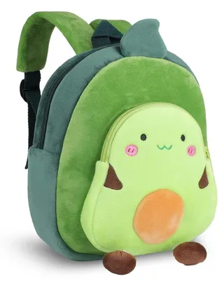 Immagine prodotto di Zaino per bambini, motivo avocado, con peluche, dimensioni 24x10x26 cm
