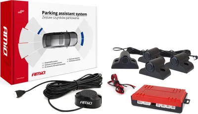 Obrázok produktu pre AMiO Parkovací asistent so zvukovým signalizátorom/bzučiak 4-senzorové čierne TRUCK 19mm