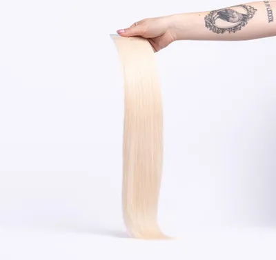 Produktbild von chaarmant Tape In Extensions Ultra Slim Echthaar 40 cm 50 g – Haarverlängerung #60 Hellblond