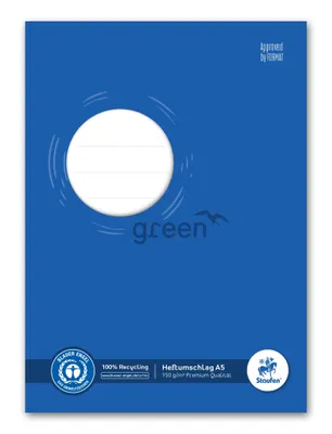 Imagen del producto de Staufen® green 794004501, protector de hojas - tamaño A5, 150 g, color azul, fabricado con materiales reciclados