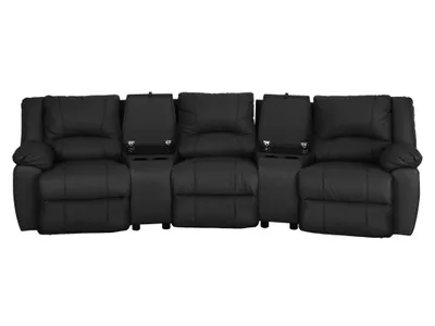 Produktbild von 3-Sitzer Ledersofa mit Relaxfunktion AROMA - Schwarz