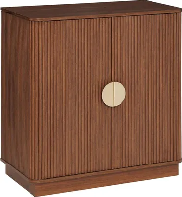 Zdjęcie produktu dla Komoda Wany Atmosphera brązowa japandi z frezowanymi frontami do salonu i sypialni 80 cm