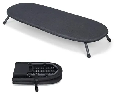 Faltbares Bügelbrett, Tischbügelbrett, 32 x 82 cm, schwarz
