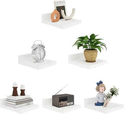 Produktbild von Weiße Holz Wandregal Set 6-fach