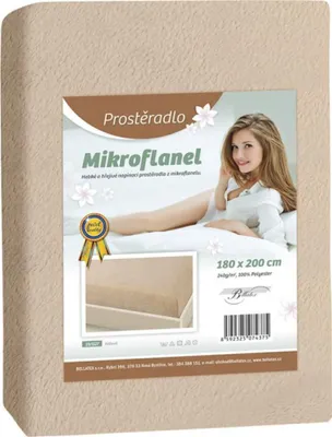 Zdjęcie produktu dla Prześcieradło z mikrofraneli - beżowe - 180x200