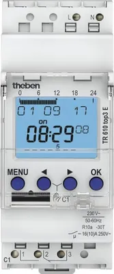 Immagine prodotto di Theben TR610 Top 3 e - Programmatore orario digitale, 1 canale, guida DIN, 2 moduli
