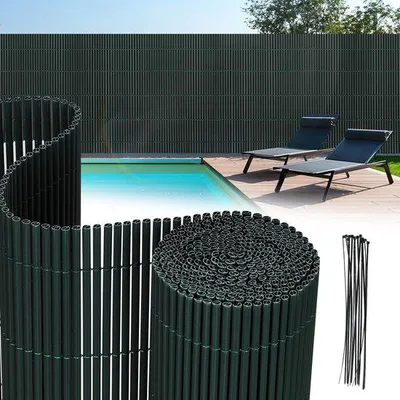 Produktbild von Privatheitsschirm für Garten und Terrasse, 1,6x3m PVC, Wind- und Wetterbeständig, UV-beständig, grün