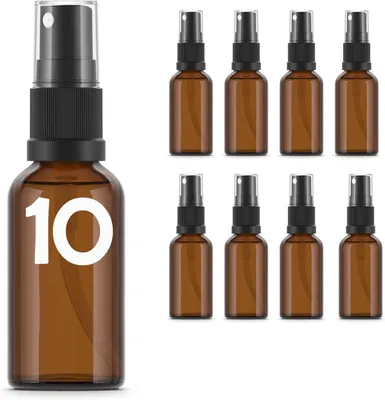 Produktbild von Sprühflasche Essenciales Braunglas-Sprühflasche, 10 Flaschen, nachfüllbarer Zerstäuber, 30 ml