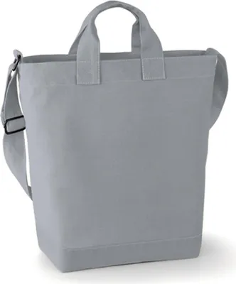Immagine prodotto di BagBase BG673 | Borsa a tracolla in tela da giorno | 38 x 40 x 14 cm - Colore: Grigio chiaro - Dimensioni: 38 x 40 x 14 cm