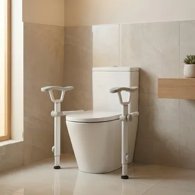Immagine prodotto di SAT - Corrimano di sicurezza per WC con ausilio per alzarsi, portata 200 kg, maniglia di sostegno