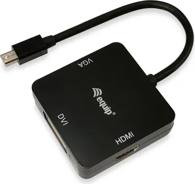 Zdjęcie produktu dla Equip 133439, 0,15 m, Mini DisplayPort, DVI-D + VGA (D-Sub) + HDMI, Męska, Żeńska, Prosty