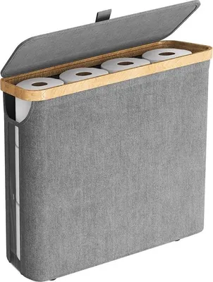 Imagen del producto de INF Cesto de Ropa de Tela Oxford con Tapa - Cesta de Almacenamiento Plegable Gris