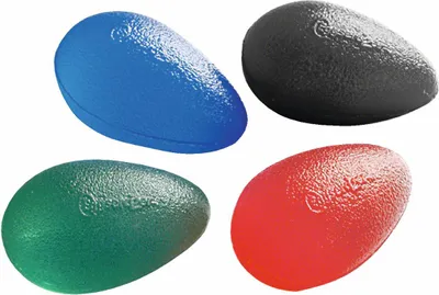 Produktbild von Squeeze Eggs-Set Handtrainer Fingertrainer Unterarmtrainer Stressball, 4 Stärken
