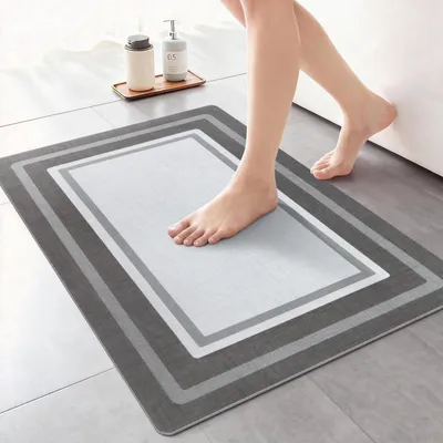Immagine prodotto di Tappetino da bagno antiscivolo, ad asciugatura rapida, per doccia, tappeto da bagno, color grigio scuro, 60 x 120 cm