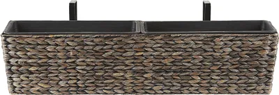 Produktbild von BELIANI Blumenkasten Braun Wasserhyazinthe 80x20x18 cm rechteckig Balkonkasten Landhausstil Gartenaccessoires Gartenzubehör Gartendekoration