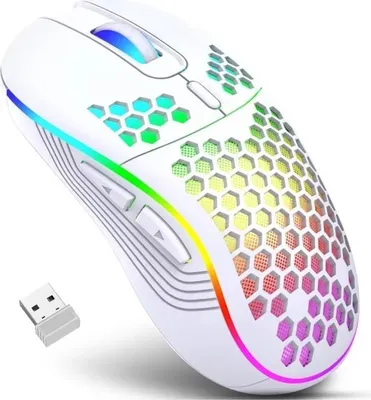 Image de INF Souris de jeu sans fil 2.4G - DPI réglable, Design ergonomique Blanc