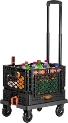 Produktbild von Kollabierbarer Einkaufswagen, 3-in-1 Multifunktions-Trolley, 7,9 cm große, leise Räder für unebenes Gelände