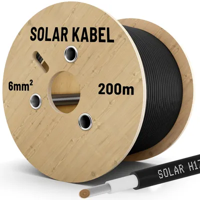 Produktbild von hb-digital Solarkabel 6mm2 H1Z2Z2-K PV Kabel 200m für Solaranlagen schwarz