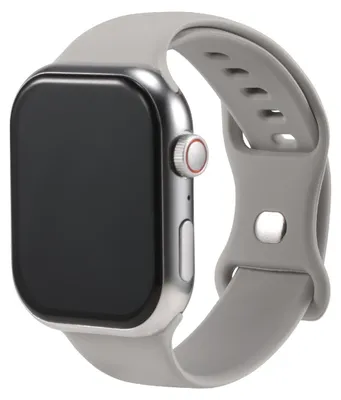 Immagine prodotto di Cinturino di ricambio in silicone per Apple Watch 1, 2, 3, 4, 5, 6, 7, 8, 9, 10, 11, SE 1, 2, 3 da 38/40/41/42 mm. Cinturino sportivo morbido grigio nuvola. Cinturino regolabile per smartwatch, taglia S