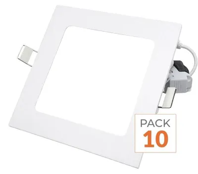 Produktbild von 10er-Pack – Extraflacher quadratischer LED-Spot, 24 W, Weiß – Warmweiß 2300 K – 3500 K