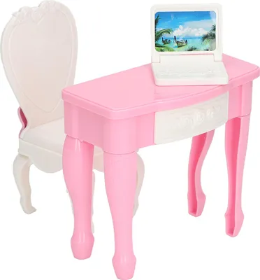 Obrázok produktu pre Bábikový domček, laptop, stôl, stolička, nábytok v mierke 1:12, mini príslušenstvo, sada stolíka na notebook