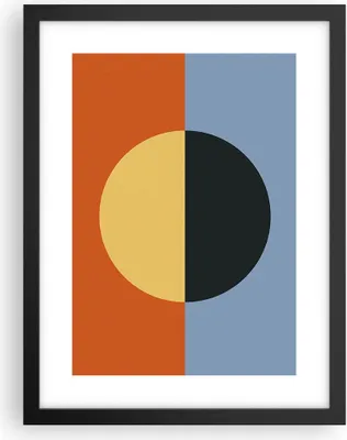 Produktbild von Gerahmtes Poster - Schwarzer Rahmen - Abstraktion Halbkreis Kontrast - 30x40 cm - Wand Bild - Wanddeko - Wandbilder - Kunstposter - Wandposter - Bilderrahmen - Bilder - Kunstdruck - P2BPA30x40-4604