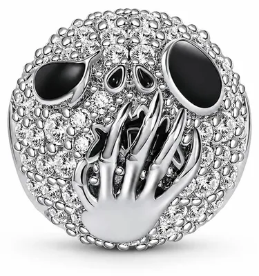 Image de Charm en argent 925 représentant un crâne et une citrouille, idéal pour Halloween