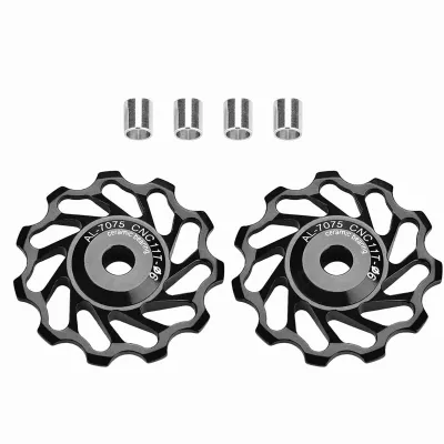 Productafbeelding van Achterste katrol van aluminiumlegering, steunwiel, achterste geleiderol voor mountainbike, geschikt voor de meeste mountainbikes (11T)