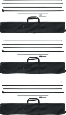 Produktbild von VEVOR Federfahnenmast-Set, 3er-Pack Swooper-Fahnenmast 5 m, Schilderfahnenmasten für Geschäftswerbefahnen im Außenbereich, mit Bodenpfählen und Tragetasche (Flagge nicht im Lieferumfang enthalten)