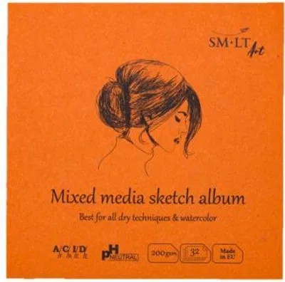 Zdjęcie produktu dla SMLT Szkicownik Mixed Media kwadrat 14 cm 200g 32 arkusze