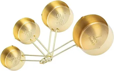 Produktbild von Metrische Roestvrijstalen Maatbekers - 4 Stücke - Gold - Küchen- und Kochzubehör - Metrische und amerikanische Maßeinheiten