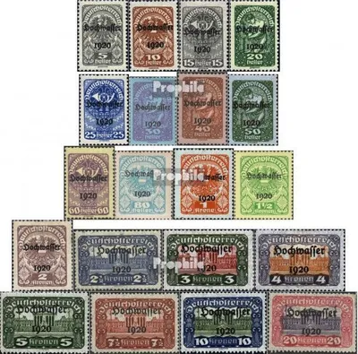 Produktbild von Briefmarken Österreich 1921 Mi 340-359 (kompl.Ausg.) mit Falz Hochwasser