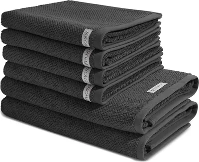 Produktbild von Ross Selection 4 X Handtuch 2 X Duschtuch im Set Frottee aus Bio Baumwolle 540 g/m², Weich saugstark und schnell trocknend, Gewebte Bordüre in vielen Farben