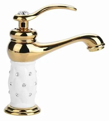 Zdjęcie produktu dla Złota bateria umywalkowa - bateria mieszająca do łazienki - bateria kuchenna - jednouchwytowa - trwały mosiądz - oszczędność wody