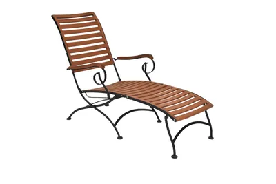 A single outdoor chaise lounge chair.