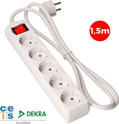 Image de Multi-prise Edm 5 Schuko 5 Prises Schuko Avec Interrupteur - Edm