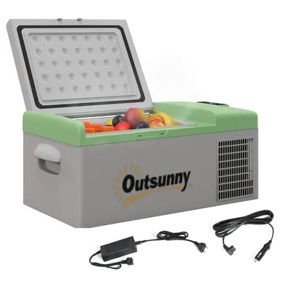 Produktbild von Kompresorový chladicí box Outsunny 16 l, 12/24V a 100-240V mini chladnička do -20 °C