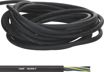 Image de 10 mètres Lapp 1600208 H05RR-F 3x1 mm² Câble en caoutchouc flexible avec conducteur de protection I Câble en caoutchouc fin pour usage intérieur I Pour appareils ménagers et portatifs I Robuste I Câble de raccordement 3G1 mm2 noir