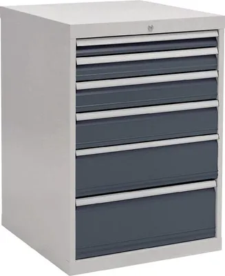 Produktbild von Schubladenschrank H1019xB705xT736mm lichtgrau/anthrazitgrau 6 Schubl. Vollauszug