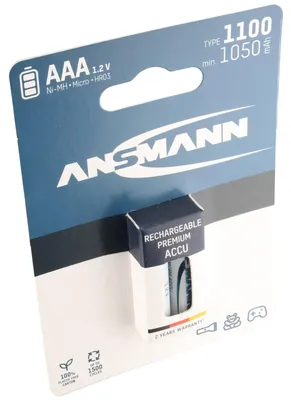 Produktbild von Ansmann NiMH-Akku Typ 1100 Micro 1050mAh 2er Blister